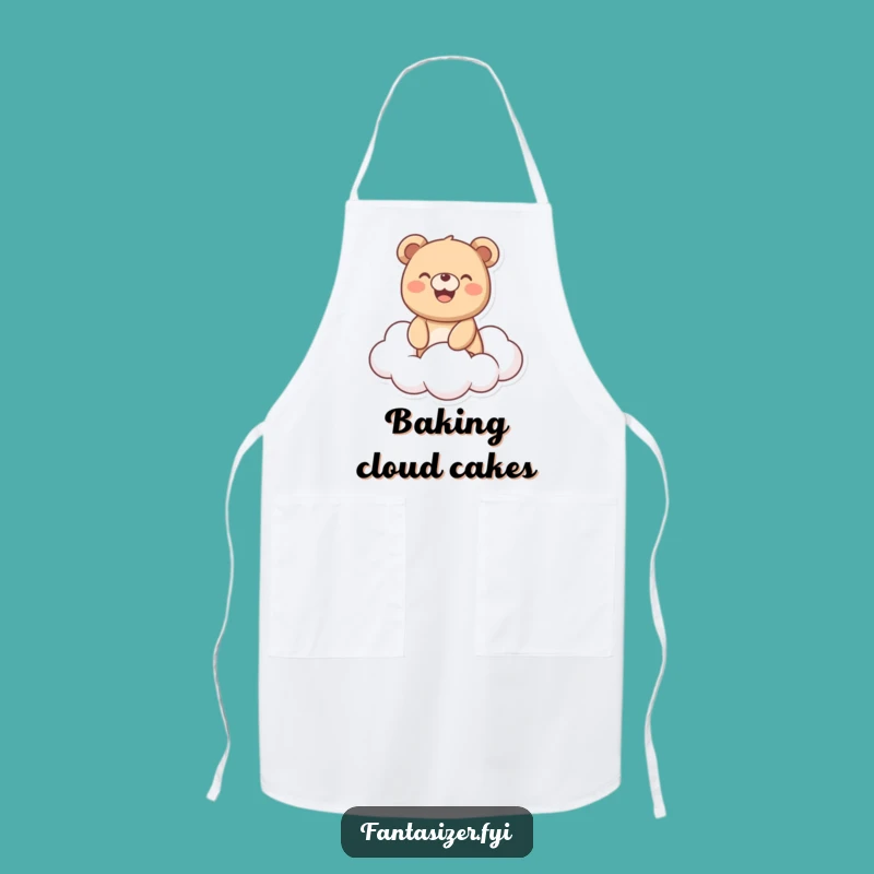 Funny Bear Cloud Rider Apron: Kitchen Joy, Perfect Cheerful Chef's Gift