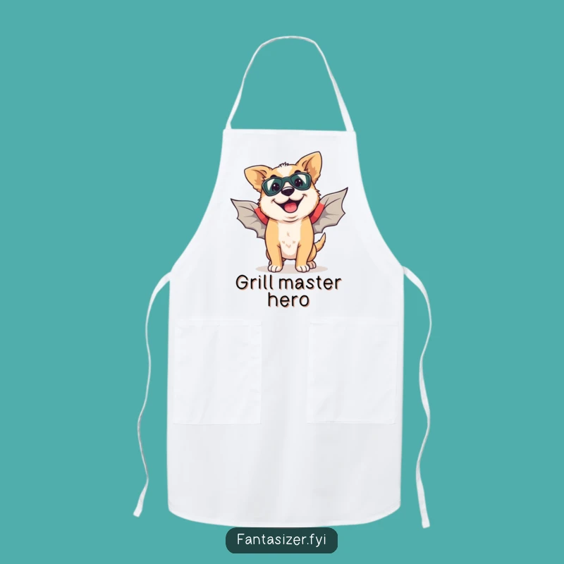 Funny Dog Superhero Apron: Hilarious Kitchen Duty Gift!