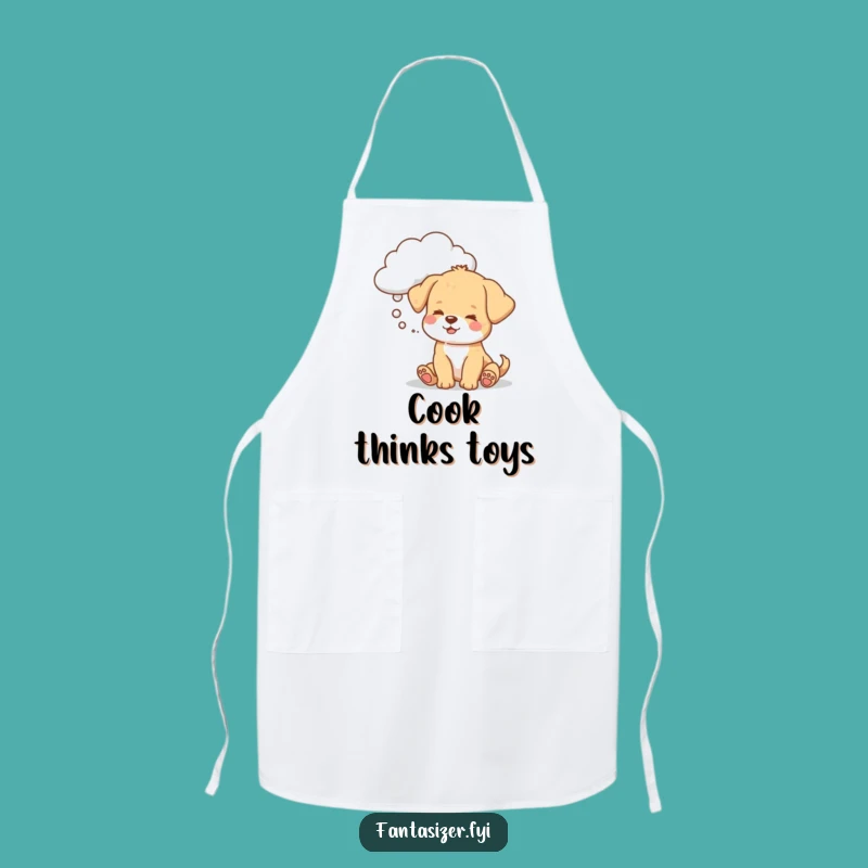 Funny Puppy Cloud Apron: Toy Daydreamer, Humorous Kitchen Decor Gift