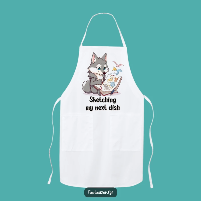 Funny Wolf Artist's Apron - Creative & Hilarious Kitchen Gift