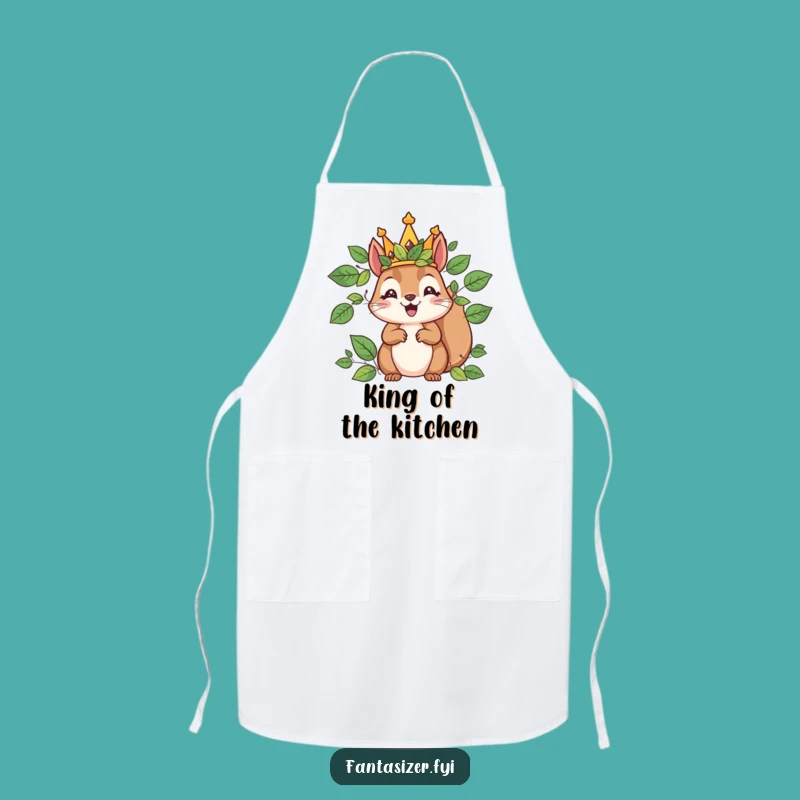 Funny Squirrel King Apron: Rule Your Kitchen with Flair!