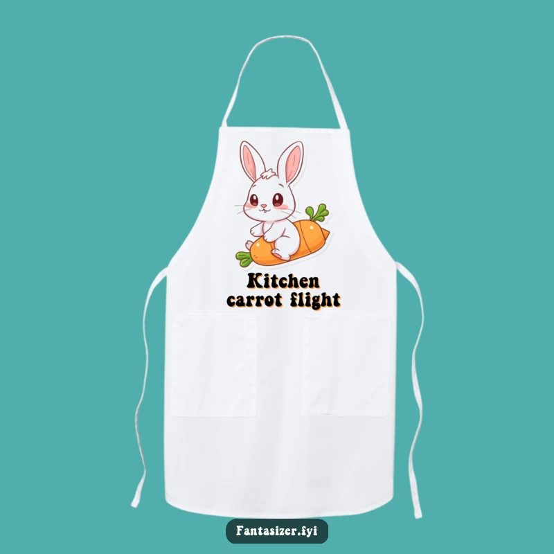 Funny Rabbit Carrot Flyer Apron: Cook with Playful Cheer!