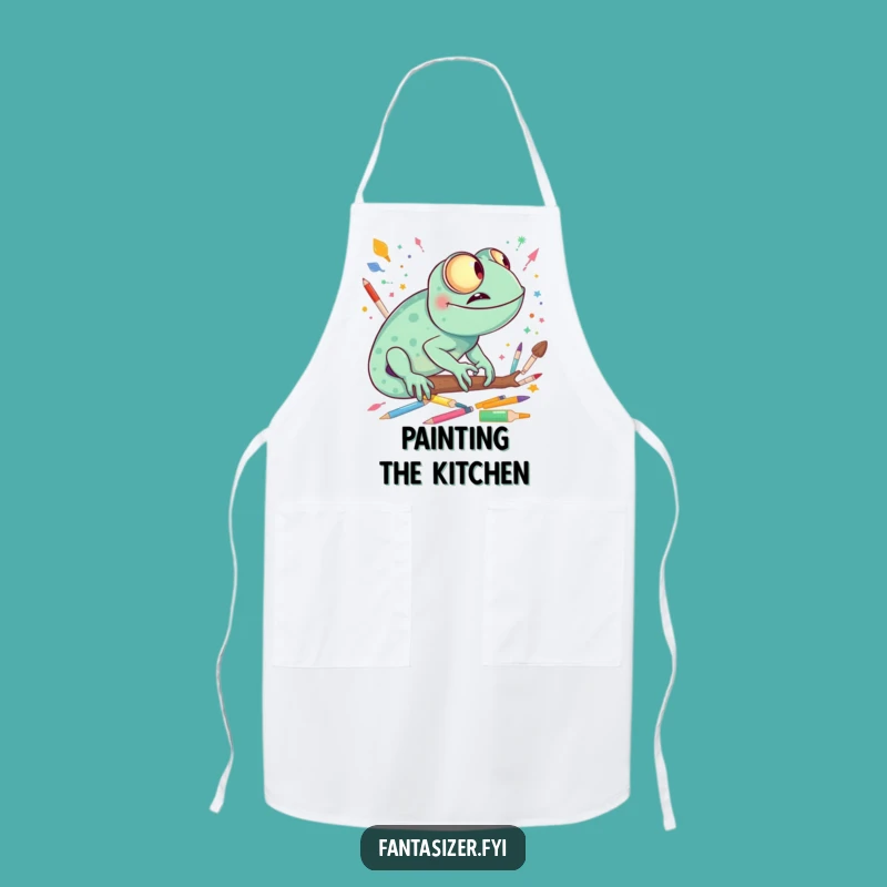 Funny Chameleon Artist Apron - Whimsical Creative Gift