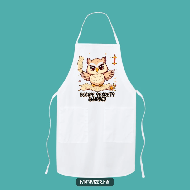 Funny Owl Scholar Apron: Wise Ancient Scrolls Kitchen Wear, Hilarious Humorous Gift