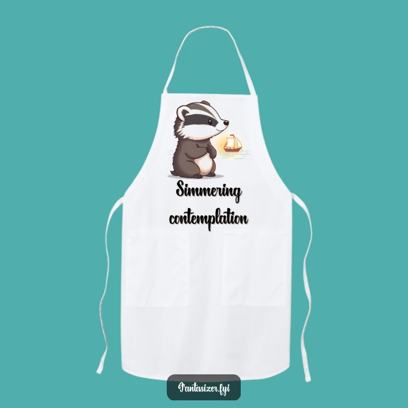 Funny Badger Sunset Apron: Hilarious Kitchen Serenity Gift!