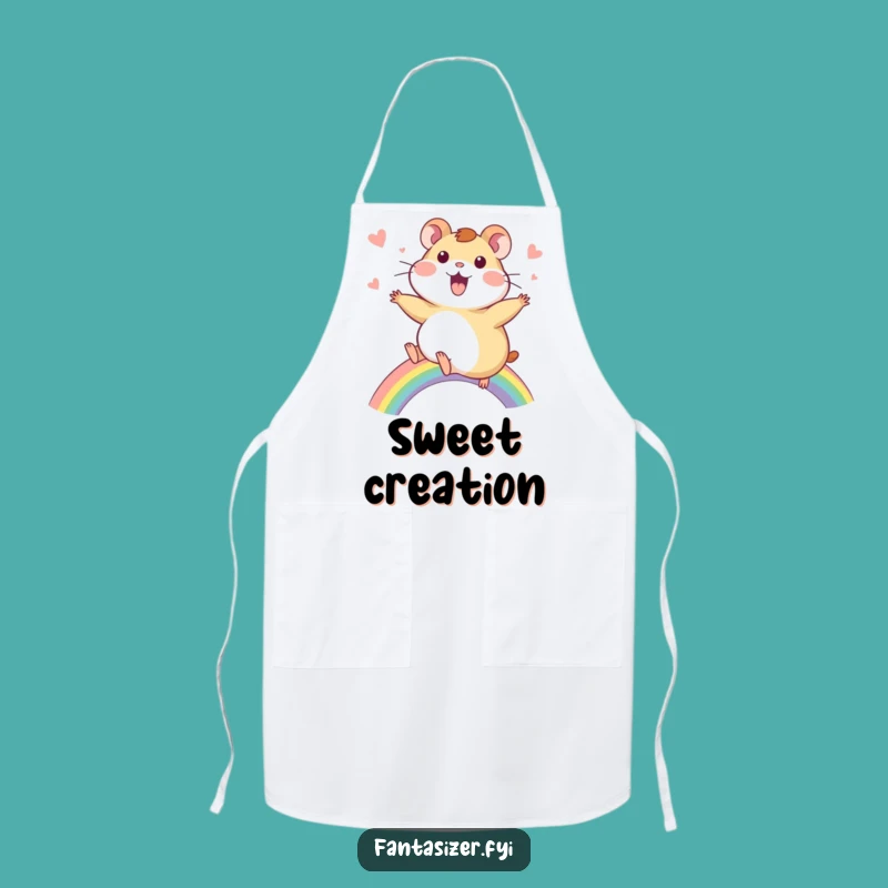 Funny Hamster Rainbow Apron: Bring Joy to the Kitchen, A Hilarious Chef Gift