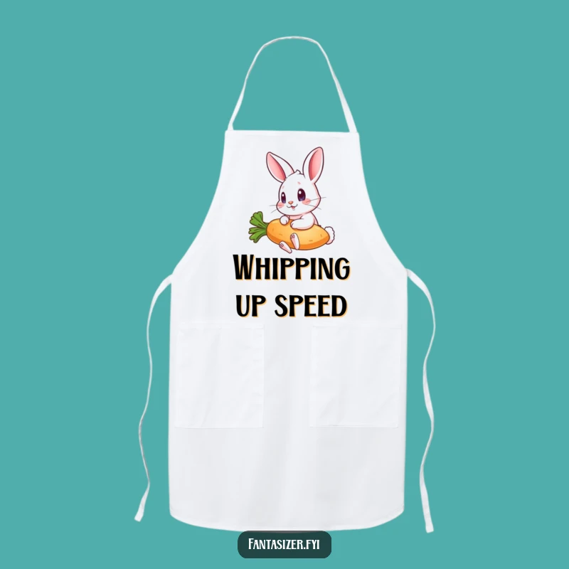 Funny Flying Carrot Rabbit Apron: Cook Up Laughs in the Kitchen with This Humorous Design