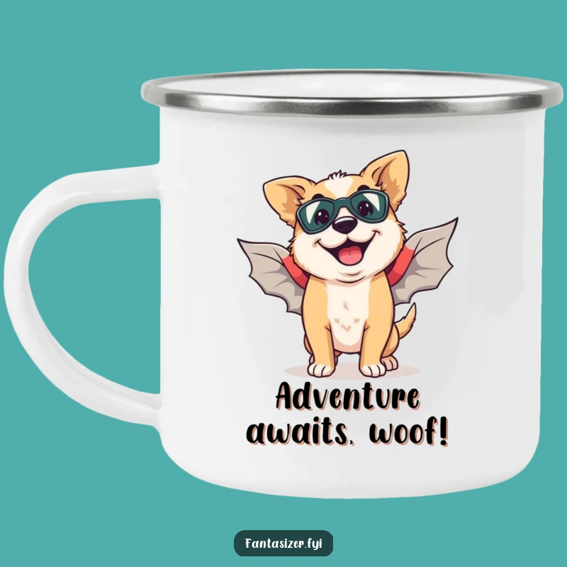 Funny Dog Superhero Camping Mug: Adventure Fuel Gift!