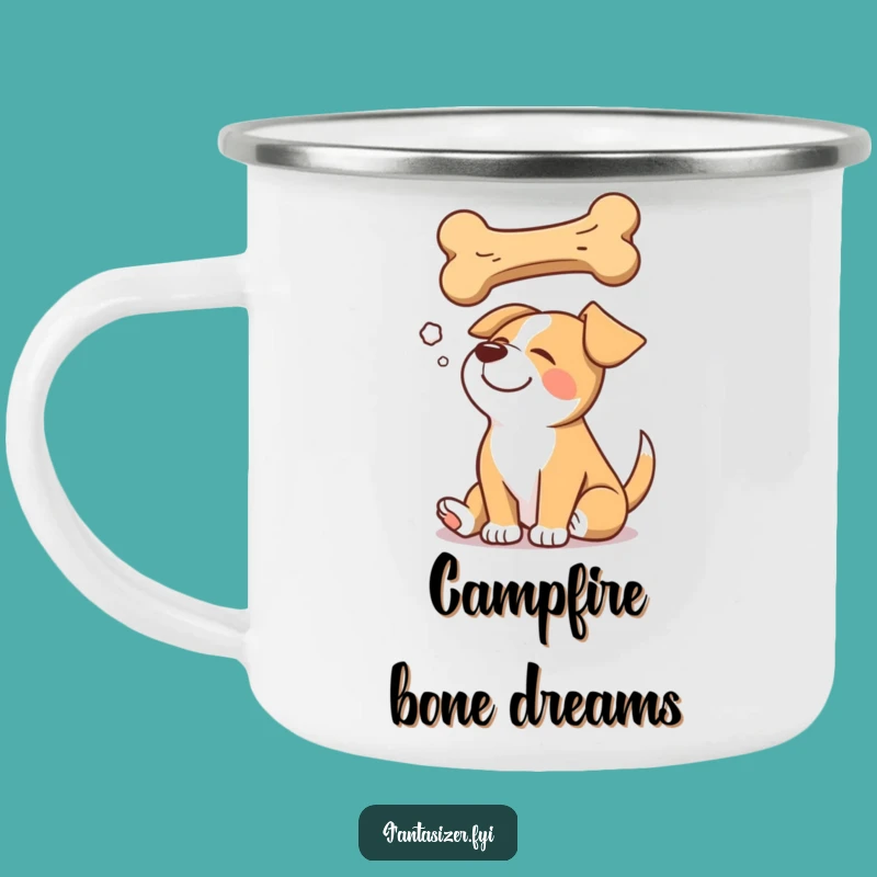 Funny Dog Dreaming Camping Mug: Enjoy Drinks with Canine Adventure