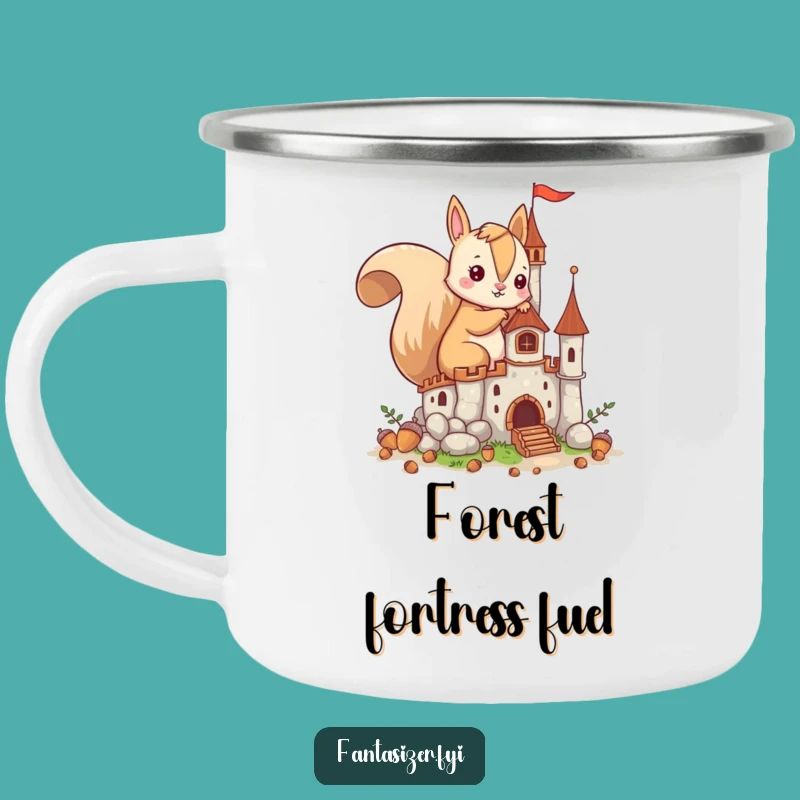 Funny Squirrel Castle Camping Mug: Imaginative Acorn Builder Gift