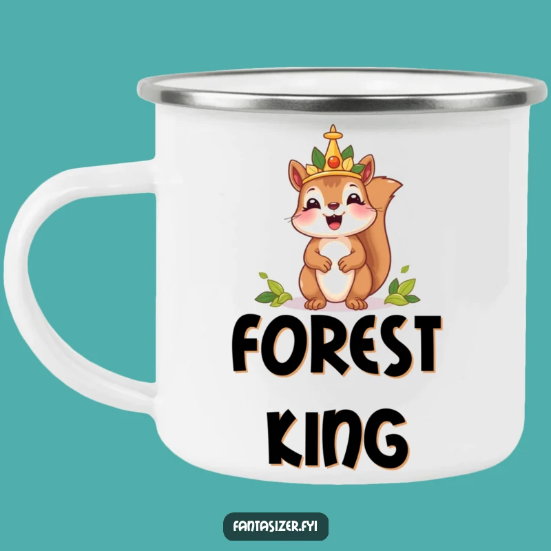 Funny Squirrel King Camping Mug: Rule Your Adventures with This Humorous Travel Cup