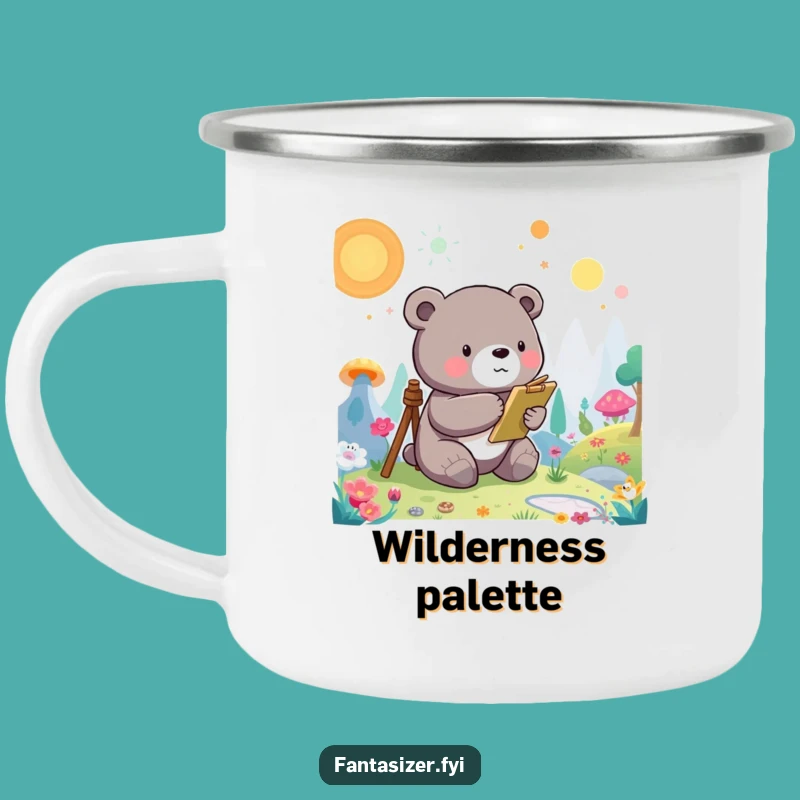 Funny Bear Artist Camping Mug: Sip & Create Outdoors, A Humorous Adventure Gift