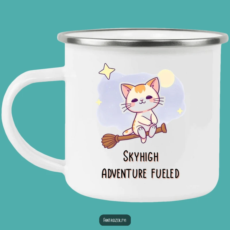 Funny Night Sky Cat Camping Mug - Magical Campfires, Hilarious Outdoor Gift