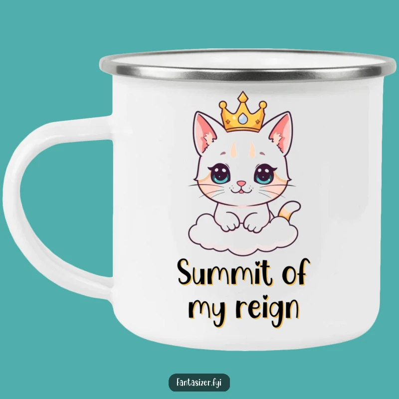 Funny Cat King Camping Mug: Cloud Kingdom Dreams Drinkware, Royal Outdoor Gift