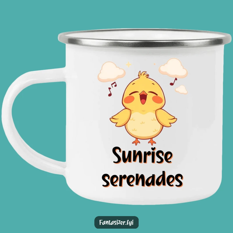 Funny Bird Cloud Stage Camping Mug: Sing Your Adventure!