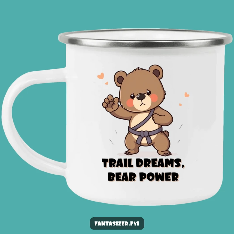 Rugged Funny Bear Cub Martial Arts Camping Mug: Adventure Gift!