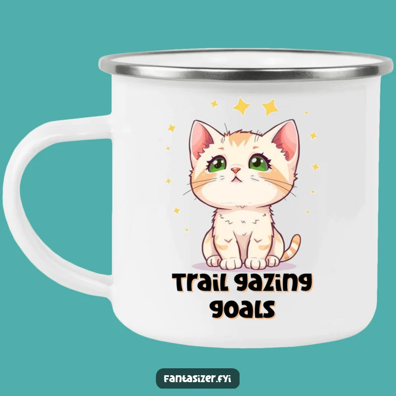 Funny Kitten Stargazing Camping Mug: Durable Celestial Gift for Outdoor Cat Lovers
