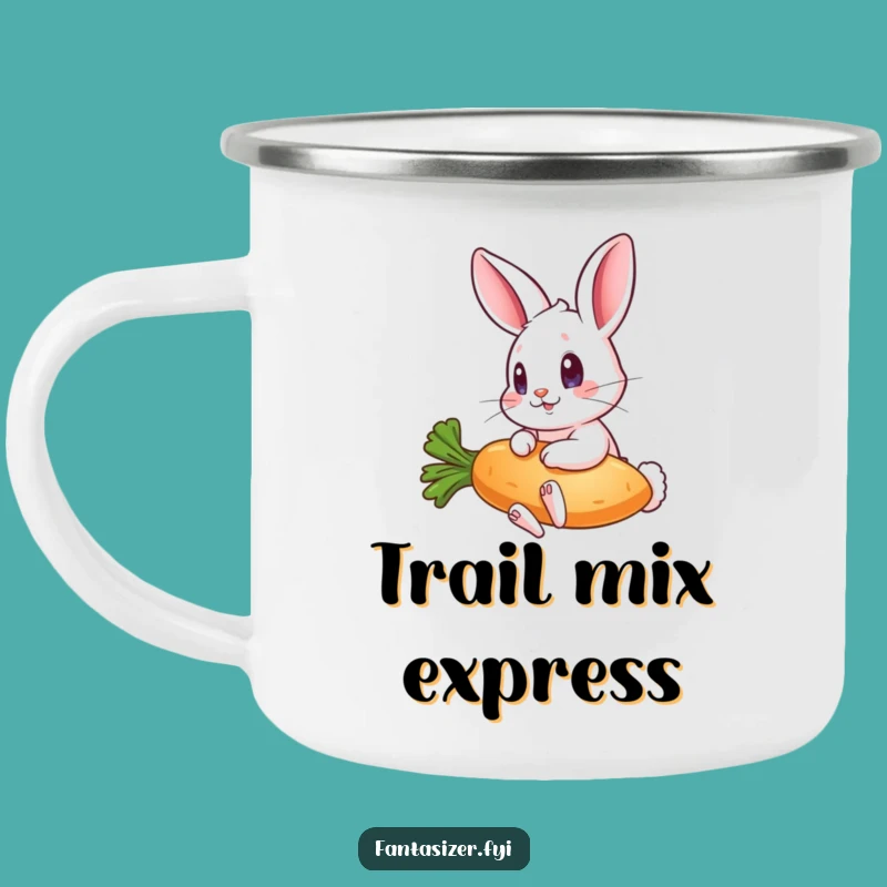 Funny Flying Carrot Rabbit Camping Mug: Enjoy Your Adventure with This Humorous Travel Cup