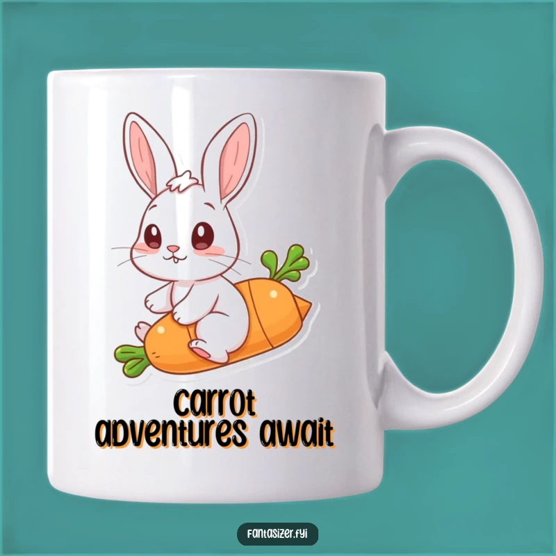 Funny Rabbit Carrot Flyer Mug: Hilarious Gift for Bunny Lovers