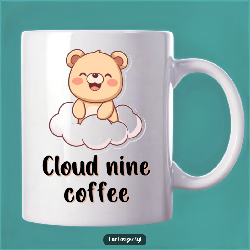 Funny Bear Cloud Rider Mug: Joyful Moment, Perfect Whimsical Gift