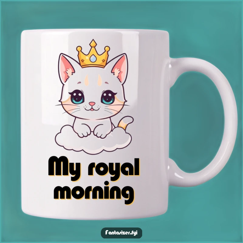 Funny Cat King Mug: Cloud Kingdom Dreams, Royal Feline Gift