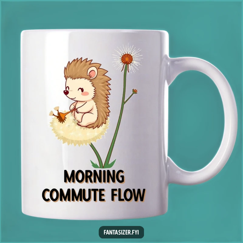 Funny Hedgehog Dandelion Mug: A Whimsical Ride Funny Gift Idea