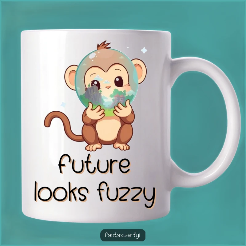 Funny Monkey Fortune Teller Mug: Amusing Crystal Ball Reveal, Perfect Quirky Gift