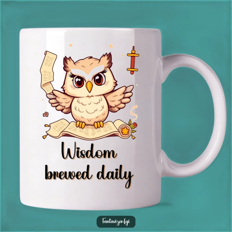 Funny Owl Scholar Mug: Wise Ancient Scrolls, Perfect Humorous Gift for Book Lovers