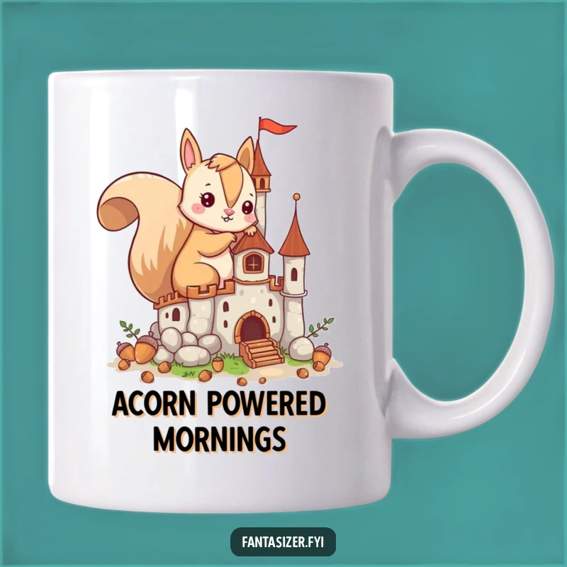 Funny Squirrel Castle Mug: Imaginative Acorn Architect Gift for Builders