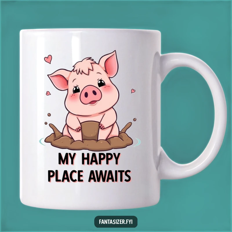 Funny Pig Mud Bath Mug: Happy Swine Lover, Perfect Humorous Gift for Farm Fans