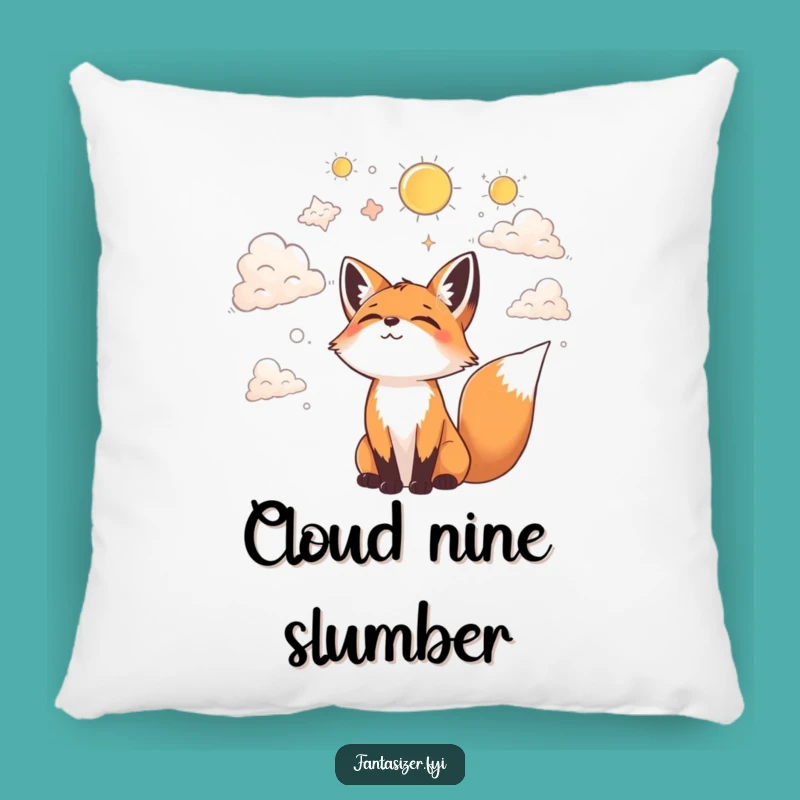 Funny Fox Cloud Gazing Pillow: Cozy Dreamer, Fantastical Comfort Accent