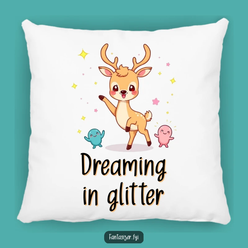 Funny Dancing Deer Pillow: Cozy Sparkle Creature Cushion Gift