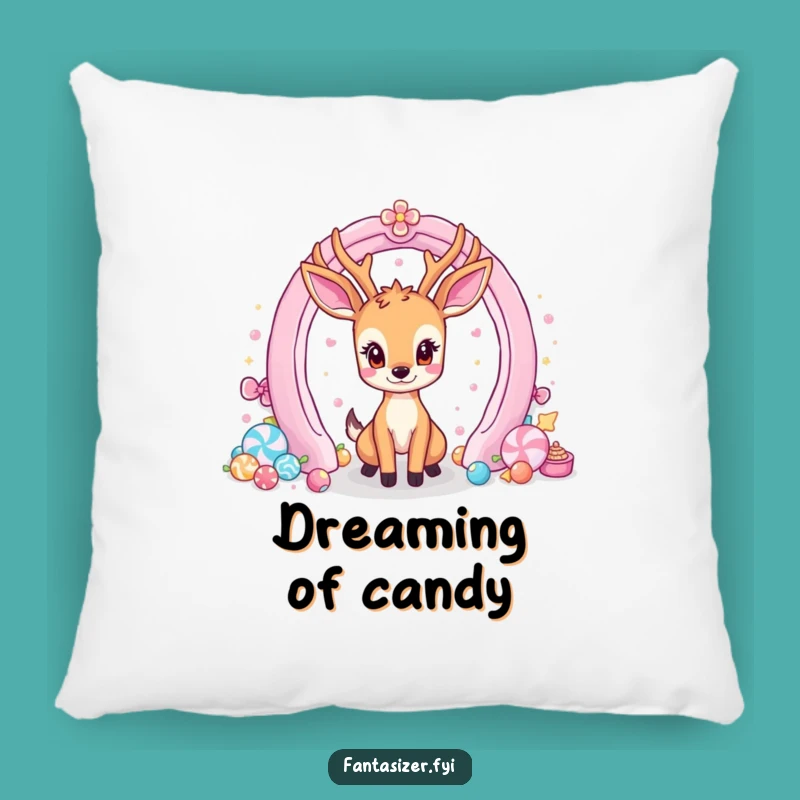 Funny Deer Pillow - Cozy Candy Portal Dreams & Sweet Comfort