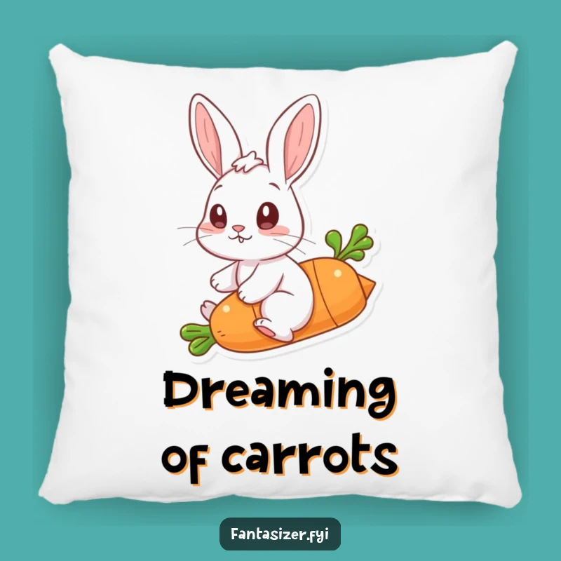 Funny Rabbit Carrot Flyer Pillow: Cozy Playful Comfort Gift