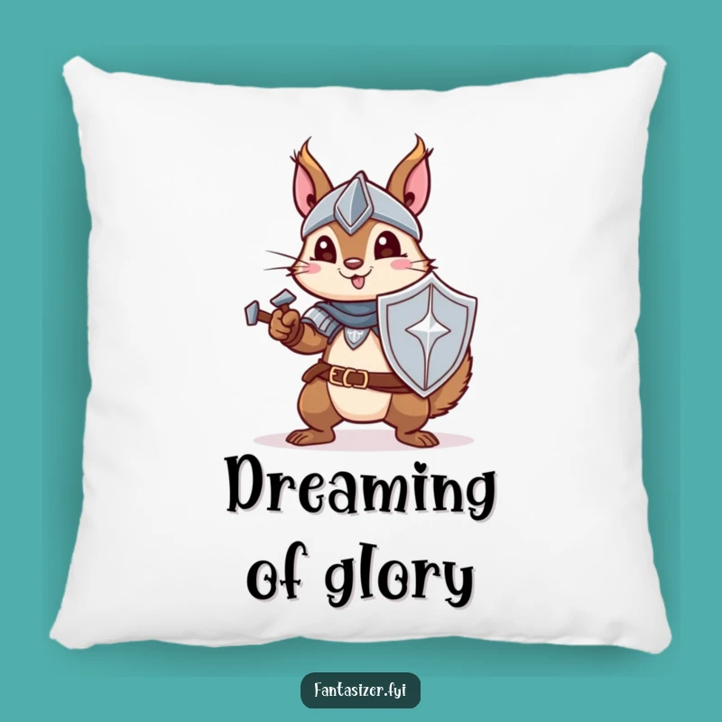 Funny Knight Squirrel Pillow - Cozy Cushion for Brave Naps, Hilarious Gift