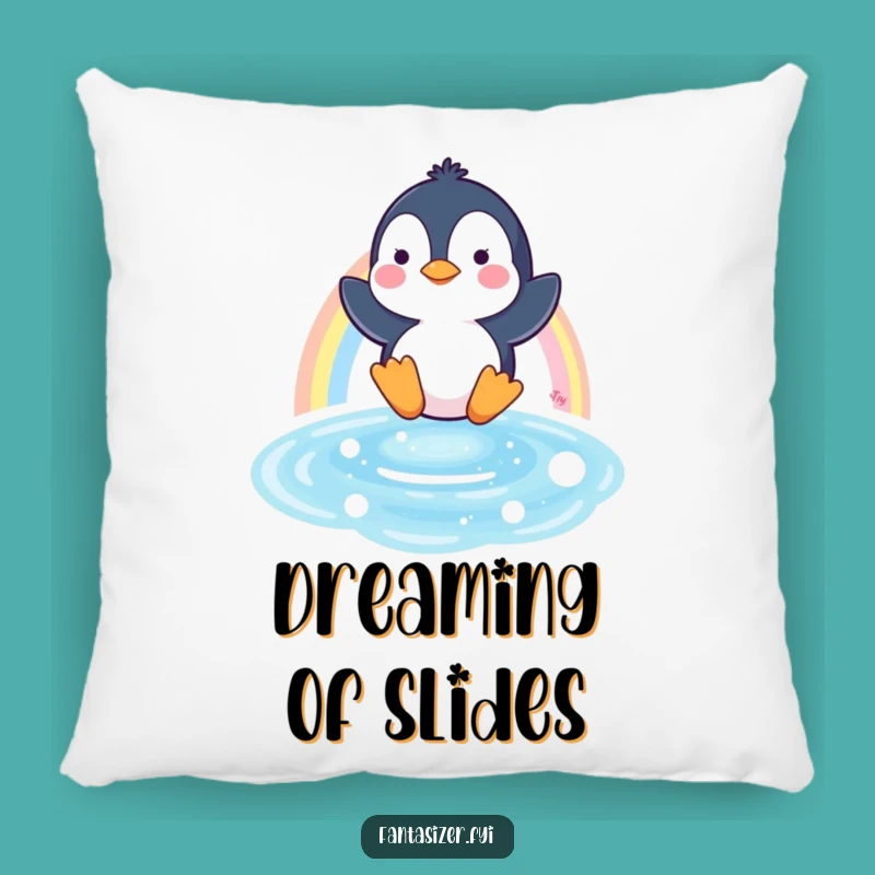 Funny Penguin Pillow - Cozy Rainbow Slide Comfort & Arctic Charm