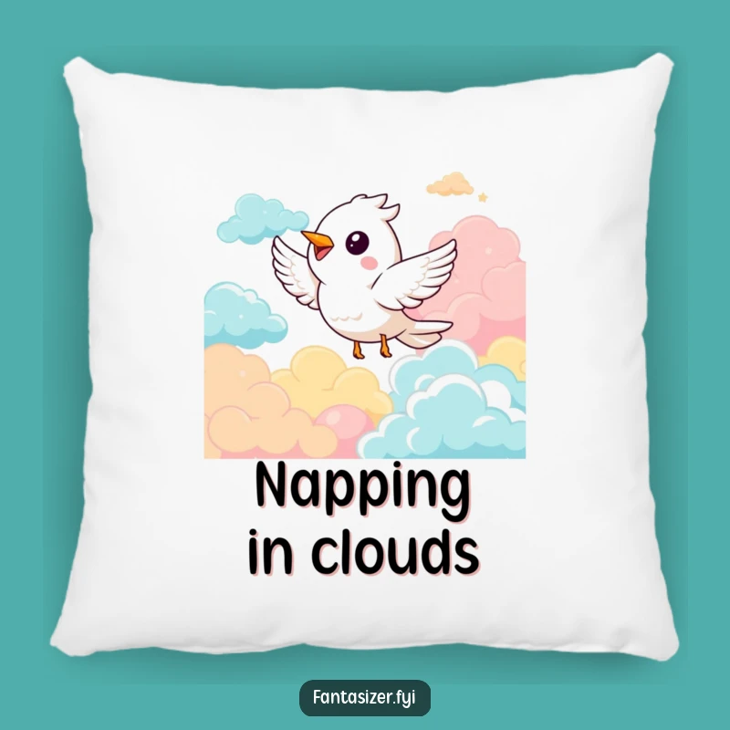 Funny Bird Soaring Pillow: Cozy Comfort with a Cheerful Cloud Funny Gift