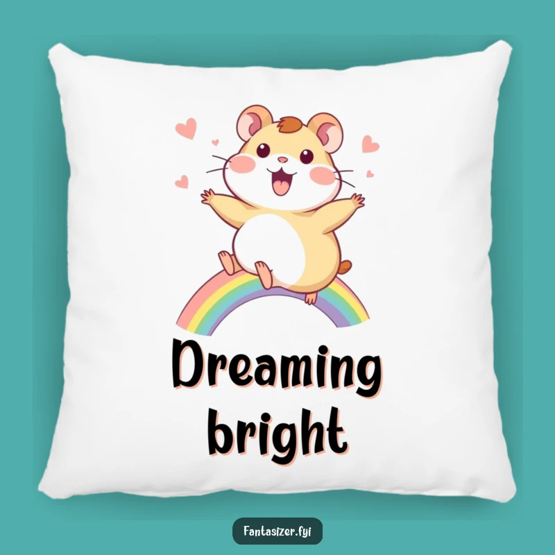 Funny Hamster Rainbow Pillow: Cozy Comfort for Dreamers, The Perfect Humorous Gift
