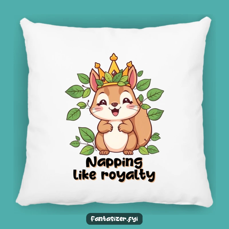 Funny Squirrel King Pillow: Cozy Throne for Your Rest!