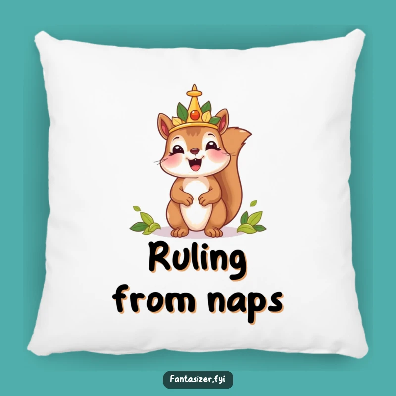 Funny Squirrel King Pillow: Add Royal Comfort and Humorous Charm to Your Space