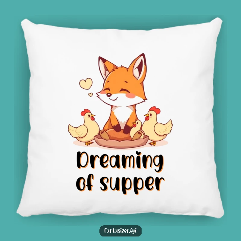 Soft Fox Pillow: Daydreaming of Chickens, Cozy Comfort Gift