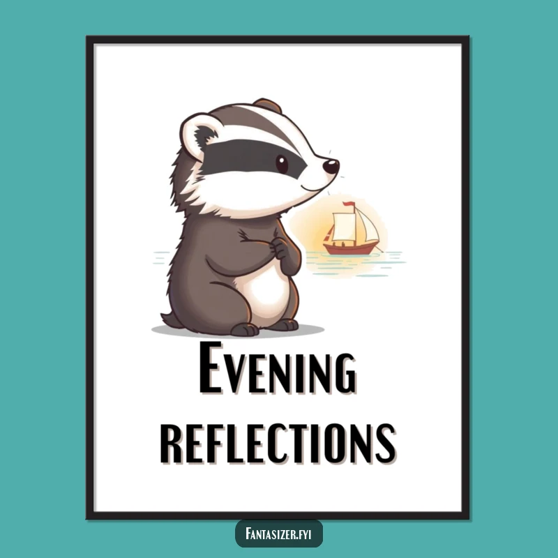 Funny Badger Sunset Digital Print: Hilarious Instant Decor!