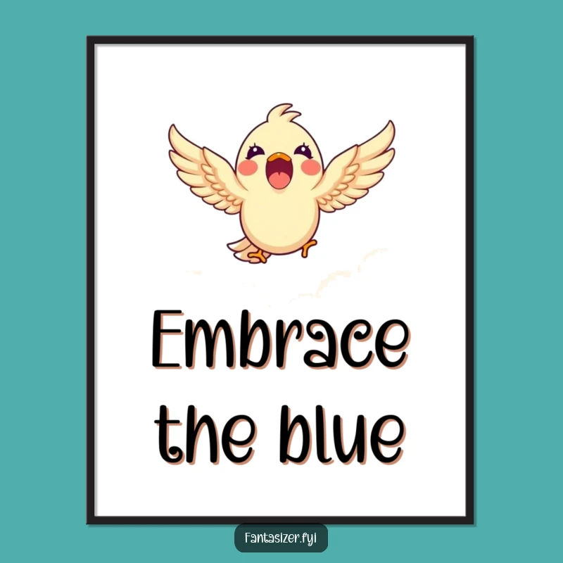 Funny Bird Cloud Digital Art: Sky Decor, Instant Funny Gift