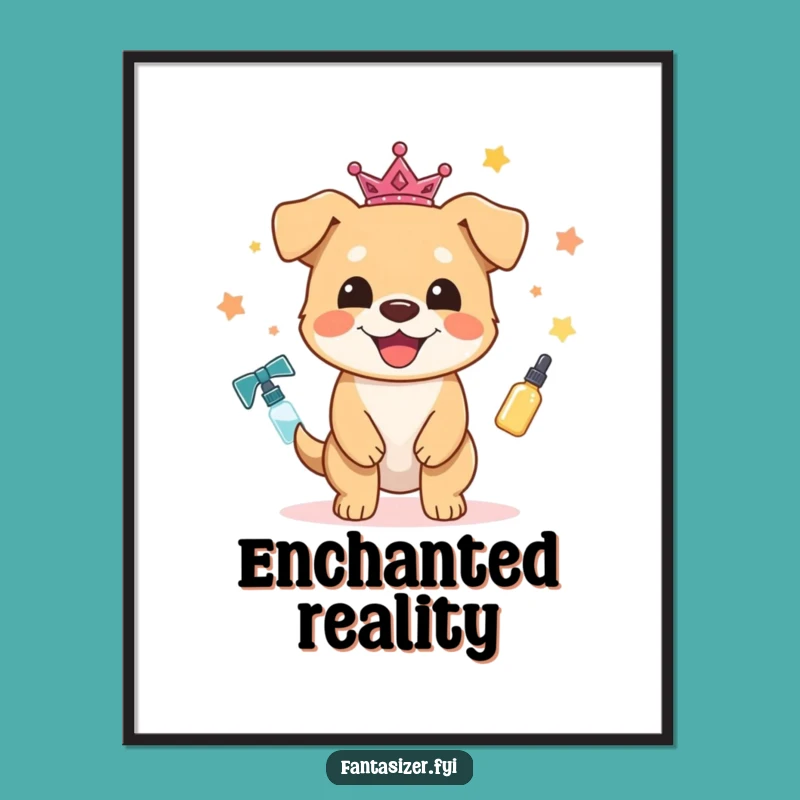 Funny Magic Dog Digital Print: Enchanting Wall Art, Bring Whimsy Home, A Humorous Gift