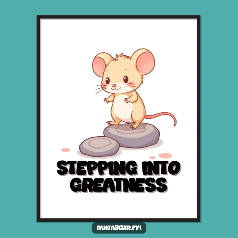 Funny Mouse Thought Digital Art: Brave Mind Download, Whimsical Funny Gift Decor