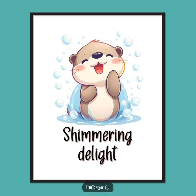 Funny Otter Bubble Joy Digital Art - Playful & Hilarious Wall Decor