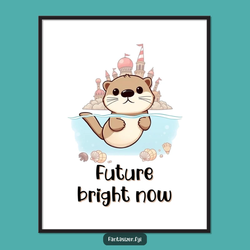 Funny Otter Dreamer Digital Print: Ambitious Art for Instant Inspiration