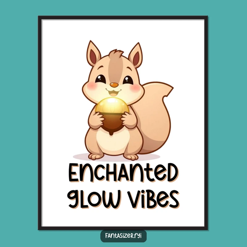 Funny Squirrel Magic Digital Print: Whimsical Art for Instant Enchantment
