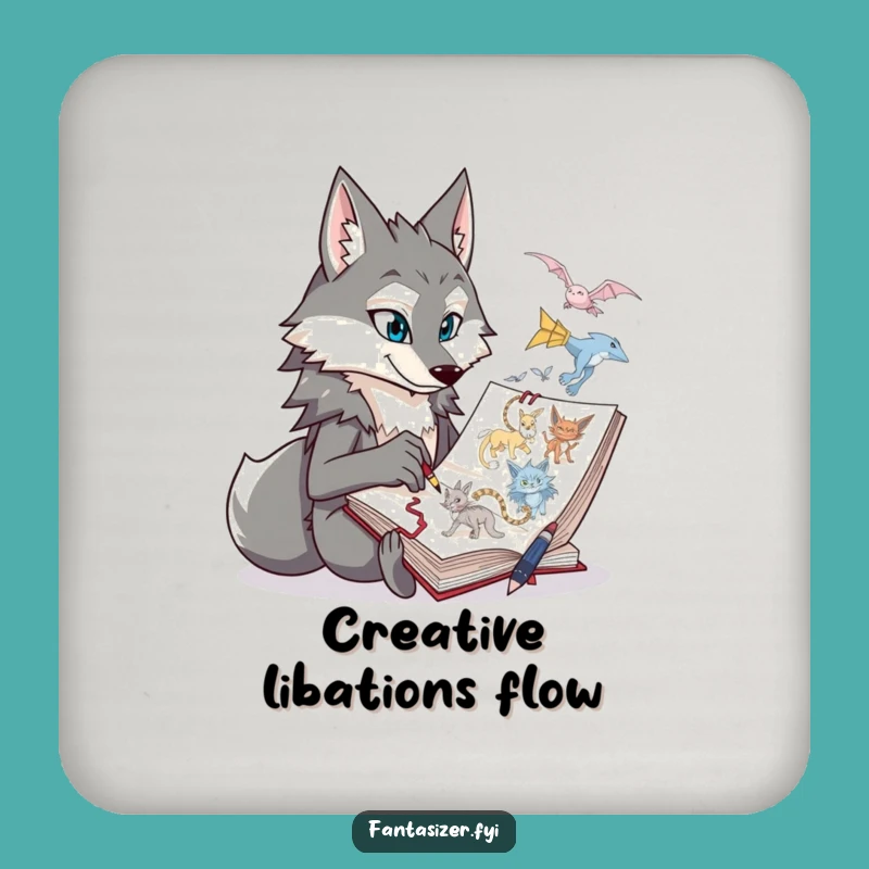 Funny Wolf Artist Protector Coaster - Creative & Hilarious Gift