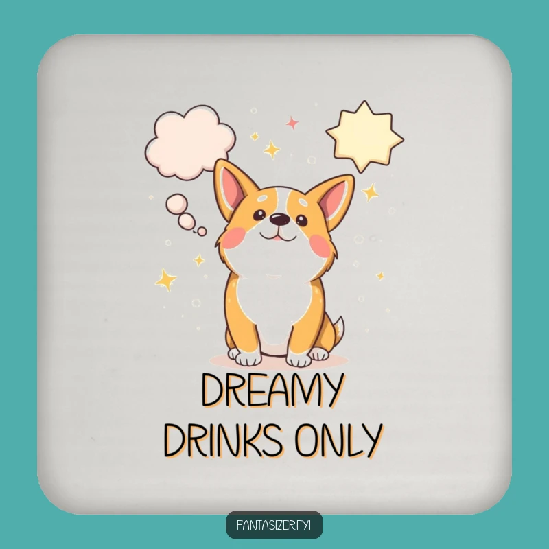 Funny Corgi Dreamer Coaster - Protect Surfaces with Fantasy
